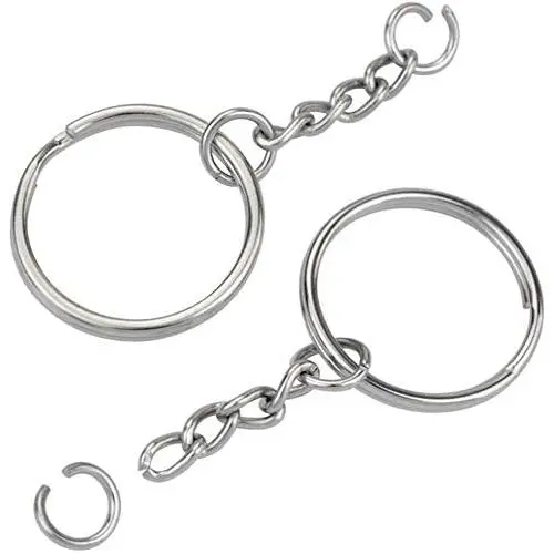 Metal Split Keychain Rings with Chain Keychain Ring with Open Jump Ring Connector 1inch/25mm Key Rings Nickel Plated Split Key Rings with Chain and Jump Rings Bulk for Keychain Lanyard 120pcs Hywei Metal Split Keychain Rings with Chain Keychain Ring with Open Jump Ring Connector 1inch/25mm Key Rings Nickel Plated Split Key Rings with Chain and Jump Rings Bulk for Keychain Lanyard 120pcs Hywei