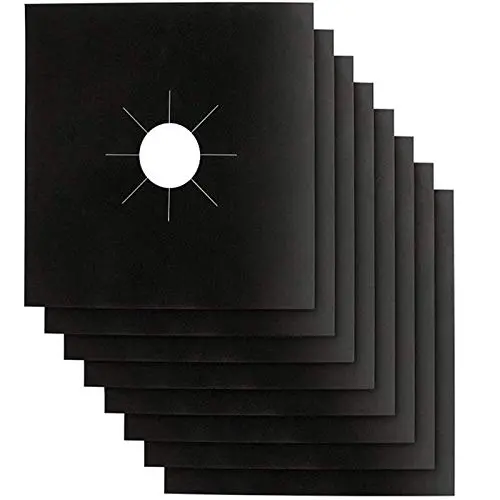 Stove Burner Covers - Gas Stove Protectors Black 0.2mm Double Thickness, Reusable, Non-Stick, Fast Clean Liners for Kitchen/Cooking. Size 10.6'' x 10.6'' BPA Free(8 Packs) Stove Burner Covers - Gas Stove Protectors Black 0.2mm Double Thickness, Reusable, Non-Stick, Fast Clean Liners for Kitchen/Cooking. Size 10.6'' x 10.6'' BPA Free(8 Packs)