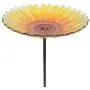 MUMTOP Glass Bird Bath,Garden Outdoor Birdbaths Birdfeeder with Metal Stake Sunflower MUMTOP Glass Bird Bath,Garden Outdoor Birdbaths Birdfeeder with Metal Stake Sunflower