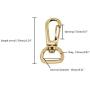 RETON 10 Pcs 39mm Metal Swivel Clasps Bag Clasps Lobster Swivel Trigger Clips Snap Hook for 13mm Strapping DIY Accessories (Light Gold)