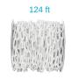 Houseables Plastic Chain, Safety Barrier, 124 Foot, 2'' Links, Light Weight, UV Protected, Accessory for Crowd Control, Queue Line, Decoration, Chains Link Fence (White)