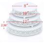 VILAVITA 3-Piece Cake Stand Set Round Metal Cake Stands Dessert Display Cupcake Stands, White VILAVITA 3-Piece Cake Stand Set Round Metal Cake Stands Dessert Display Cupcake Stands, White