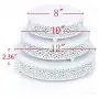 VILAVITA 3-Piece Cake Stand Set Round Metal Cake Stands Dessert Display Cupcake Stands, White