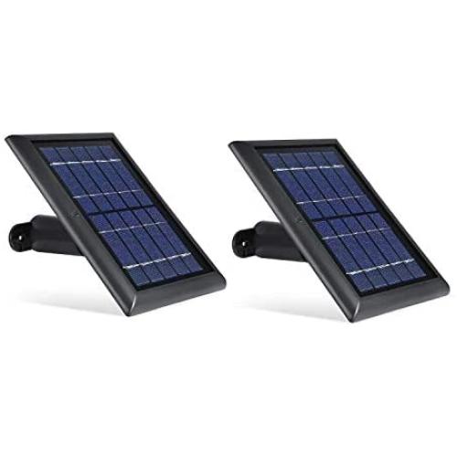 Wasserstein 2W 6V Solar Panel with 13.1ft/4m Cable Compatible with Arlo Ultra/Ultra 2, Arlo Pro 3/Pro 4, & Arlo Floodlight ONLY (2-Pack, Black) (NOT Compatible with Arlo Essential Spotlight)