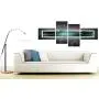 Wallfillers Teal White Grey Modern Abstract Canvas - Multi 4 Part - 62 Inches Wide - 4228