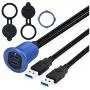 Kework Metal Dual USB 3.0 Ports Mount with Light, 3.3ft 2 Ports USB Male to 2 Ports Female Flush Mount Panel Mount Extension AUX Cable for Car Truck Boat Motorcycle Dashboard (Blue & 3.3ft) Kework Metal Dual USB 3.0 Ports Mount with Light, 3.3ft 2 Ports USB Male to 2 Ports Female Flush Mount Panel Mount Extension AUX Cable for Car Truck Boat Motorcycle Dashboard (Blue & 3.3ft)