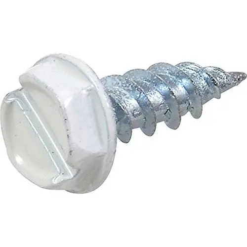 Hillman 35263 White Painted Hex Washer-Head Self-Piercing Screws (#7 x 1/2'') - 100 Pieces Hillman 35263 White Painted Hex Washer-Head Self-Piercing Screws (#7 x 1/2'') - 100 Pieces