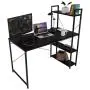 Desk with 3 Tier On Top & Below Desk Shelving | Home Office Computer Desk | Metal & Wood Industrial Style | 3 Shelf Modern Desk Shelving (Black) Desk with 3 Tier On Top & Below Desk Shelving | Home Office Computer Desk | Metal & Wood Industrial Style | 3 Shelf Modern Desk Shelving (Black)