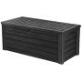 Keter Westwood 150 Gallon Resin Large Deck Box-Organization and Storage for Patio Furniture, Outdoor Cushions, Garden Tools and Pool Toys, Dark Grey