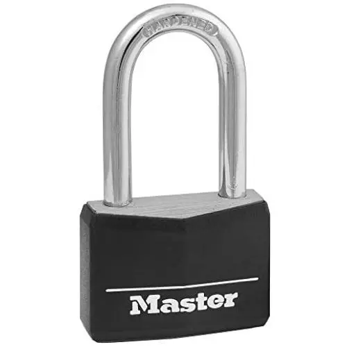 Master Lock 141DLF Covered Aluminum Padlock with Key, Black Master Lock 141DLF Covered Aluminum Padlock with Key, Black