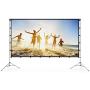 Vamvo Outdoor Indoor Projector Screen with Stand Foldable Portable Movie Screen 120 Inch (16:9) Full-Set Bag for Home Theater Camping and Recreational Events (120inch)