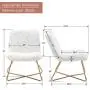 Duhome Faux Fur Upholstered Living Room Chair Accent Chair Modern Desk Chair with Gold Legs White Duhome Faux Fur Upholstered Living Room Chair Accent Chair Modern Desk Chair with Gold Legs White
