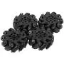4 Pcs/Set Drive Wheel, Rubber Metal Left/Right Wheat Wheel Robot Kit Omnidirectional Wheels for RC Model Component Part Accessory