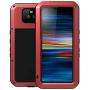 GFU Tempered Glass Sony Xperia 10 Case, Full Body Outdoor Protective Cover Shell for Sony Xperia 10 Ultra Armor Hybrid TPU Metal Anti-Scratch Silicone Heavy Duty Shockproof (Red, Xperia 10)