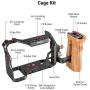 SMALLRIG Camera Cage Kit Professional Kit for Sony Alpha 7S III / A7S III / A7S3 with HDMI Cable Clamp and Wooden Side Handle - 3008