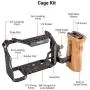 SMALLRIG Camera Cage Kit Professional Kit for Sony Alpha 7S III / A7S III / A7S3 with HDMI Cable Clamp and Wooden Side Handle - 3008