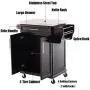 HOMCOM Wood Stainless Steel Multi- Storage Rolling Kitchen Island Utility Cart with Wheels - Black HOMCOM Wood Stainless Steel Multi- Storage Rolling Kitchen Island Utility Cart with Wheels - Black