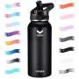Vmini Water Bottle with Straw, Wide Sturdy Straw Lid with Dust Proof Cap, Wide Mouth Vacuum Insulated Stainless Steel Water Bottle, 32/40 oz Vmini Water Bottle with Straw, Wide Sturdy Straw Lid with Dust Proof Cap, Wide Mouth Vacuum Insulated Stainless Steel Water Bottle, 32/40 oz