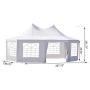 Outsunny 22 x 16 ft Canopy Party Event Tent with 2 Pull-Back Doors, Column-Less Event Space, & 8 Cathedral Windows