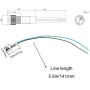 mxuteuk 2 Pcs 110V-220V 6mm 1/4'' LED Metal Indicator Light Waterproof Signal Lamp with Wire for Car Truck Boat M6-110P-Y