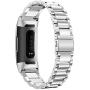 Shangpule Compatible for Fitbit Charge 3 / Fitbit Charge 4 / Fitbit Charge 3 SE Bands, Stainless Steel Metal Replacement Strap Wrist Band Compatible for Charge 3 Fitness Tracker Large Small (Silver)
