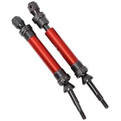 T best RC Drive Shaft, 2Pcs Aluminium Alloy Steel 1:10 Scale Remote Control Crawler Car Drive Shaft RC Upgrades Parts Accessory for ECX 2WD 1/10 RC Hobby Car(Red)