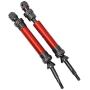 T best RC Drive Shaft, 2Pcs Aluminium Alloy Steel 1:10 Scale Remote Control Crawler Car Drive Shaft RC Upgrades Parts Accessory for ECX 2WD 1/10 RC Hobby Car(Red)
