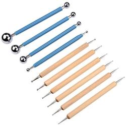 Meuxan 10 Piece Dotting Tools Ball Styluses for Rock Painting, Pottery Clay Modeling Embossing Art