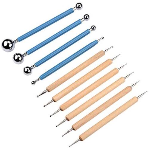 Meuxan 10 Piece Dotting Tools Ball Styluses for Rock Painting, Pottery Clay Modeling Embossing Art Meuxan 10 Piece Dotting Tools Ball Styluses for Rock Painting, Pottery Clay Modeling Embossing Art