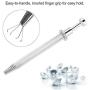 Prong Holder Professional Diamond Holder Pick-up Tool Stainless Steel 4 Prongs Diamond Claw Tweezers Parts Beads Diamond Gems Prong Tweezer Catcher Grabber Jewelry Making Jeweler Tool