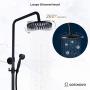 Oil Rubbed Bronze Rain Shower System Set 2 Knobs Mixing 8 Inch Rainfall Shower Head with Handheld Spray Bathroom Shower Faucet