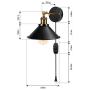 Dimmable Metal Wall Sconce 2-Pack Black Hardwire Industrial Vintage Wall Lamp Fixture Simplicity Arm Swing Wall Lights