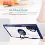 Galaxy Note 10+ Plus/Pro/5G Case,WATACHE Crystal Clear Carbon Fiber Design Armor Protective Case with 360 Degree Rotation Finger Ring Grip Holder Kickstand for Galaxy Note 10+/Plus,Blue