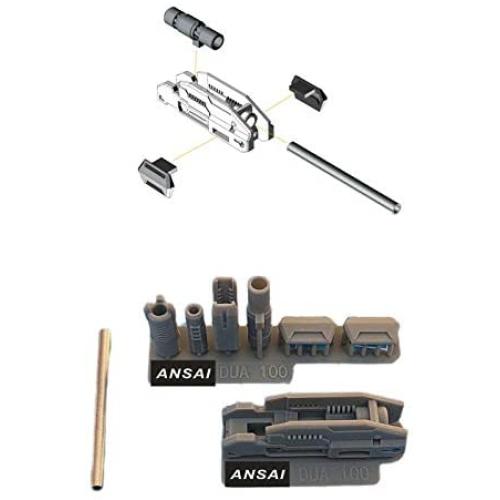 Expansion Unit Armed Gun Detail for 1/100 Scale Gundam Model Kit MG RX 78-2 Metal Barrel x 1 + Plastic Saber x 1