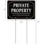 HISVISION Private Property No Trespassing Sign with Metal Stakes, 12'' x 8'' Heavy Duty Aluminum Reflective No Trespassing Sign for Lawn House Yard HISVISION Private Property No Trespassing Sign with Metal Stakes, 12'' x 8'' Heavy Duty Aluminum Reflective No Trespassing Sign for Lawn House Yard