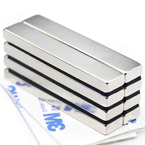Powerful Neodymium Bar Magnets, Rare-Earth Metal Neodymium Magnet, N45, Incredibly Strong 33 LB Strength - 60 x 10 x 5 mm, Pack of 8