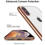 DTTO iPhone Xs Case, Clear Soft TPU Cover Case with Metal Luster Protactive Edge for Apple iPhone Xs(2018), Also Compatible with iPhone X(2017) 5.8 Inch, Gold