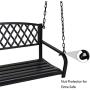 Grepatio All Weather Outdoor Porch Swing, Modern Hanging Patio Swing Bench for Home Garden, Classic Black (Fashion Diamond)
