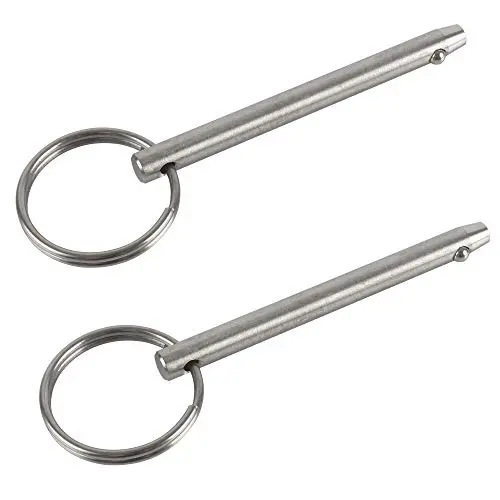 2 Pack Quick Release Pin, Diameter 1/4''(6.3mm), Total Length 3''(76mm), Effective Length 2.4''(61mm), Full 316 Stainless Steel, Bimini Top Pin, Marine Hardware 2 Pack Quick Release Pin, Diameter 1/4''(6.3mm), Total Length 3''(76mm), Effective Length 2.4''(61mm), Full 316 Stainless Steel, Bimini Top Pin, Marine Hardware