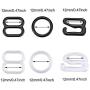 360 Pieces Bra Strap Hooks Lingerie Clasp Slide Adjustment Strap and Rings Bra Strap Join Hook Clasp for Swimsuit Tops and Slip Dress, Nylon Coated Black and Transparent, 3 Styles, 12mm