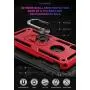 Military Grade Drop Impact for iPhone Xs Max Case 6.5 inch Metal Rotating Ring Kickstand Holder Built-in Magnetic Car Mount Armor Heavy Duty Shockproof Cover for iPhone Xs Max Phone Case (Red)