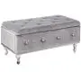 Kings Brand Furniture Gray Velvet Tufted Design Upholstered Storage Bench Ottoman