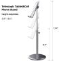 Sturdy Cell Phone Stand & Tablet Holder - Adjustable Height- Angle Metal iPhone Holder for Desk & Kitchen- Strong Alloy for All Devices- Tablet iPad Stands and Holders iPad Stand iPhone Stand