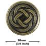 Bezelry 12 Pieces Tiny Celtic Knot Metal Shank Buttons. 20mm (3/4 inch) (Antique Brass) Bezelry 12 Pieces Tiny Celtic Knot Metal Shank Buttons. 20mm (3/4 inch) (Antique Brass)