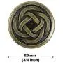 Bezelry 12 Pieces Tiny Celtic Knot Metal Shank Buttons. 20mm (3/4 inch) (Antique Brass)