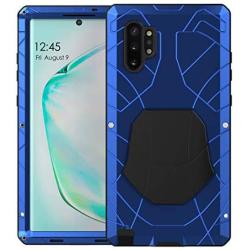 Feitenn Galaxy Note 10 Plus Case Metal, Note 10 Plus 5G Case Heavy Duty, Gorilla Glass Cover Armor Aluminum Bumper Military Shockproof Defender for Samsung Galaxy Note 10 Plus/Note 10+ 5G - Blue