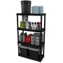 Gracious Living 4 Medium Duty Shelf Unit, 32''X14''X54.5'', Black