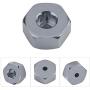 RC Car Hex Hub Adapter, 4 Pcs Aluminium Alloy 6mm to 12mm Wheel Hex Hub Adapter for WPL 1634 RC Truck RC Spare Part Accessory (Titanium Gray)