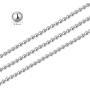 SUMERSHA 24 inches 100pcs Ball Bead Chain 2.4mm Nickel Plated Ball Chain Necklace Bead Adjustable Metal Pull Chain Extension Beaded Chain with 100pcs Extra Matching Connector Jewelry Findings