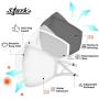 Starks Premium Washable Face Mask - Fits Men and Women - Anti Fog - Graphite